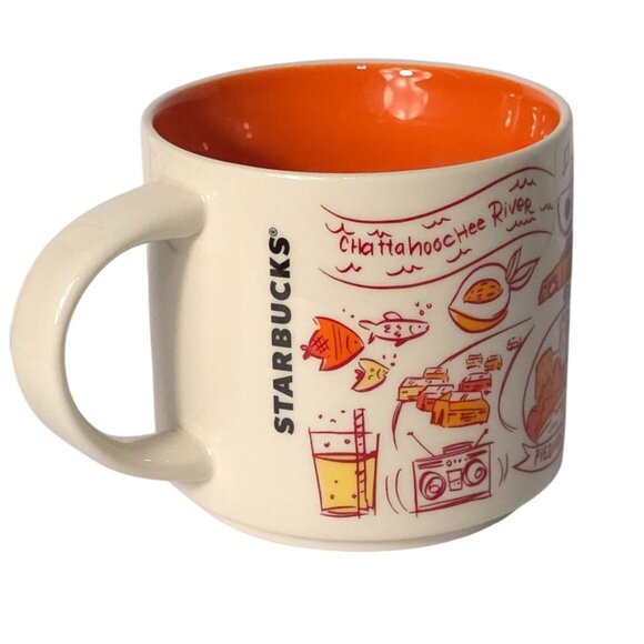Starbucks "Been There Series" Atlanta Mug With Orange Interior 14 Oz Ceramic Cof - Picture 2 of 5